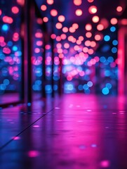 Poster - Vibrant high tech interior with colorful bokeh lights and modern design