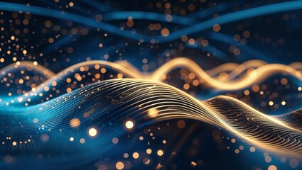Fototapete - Dynamic waves of light and color create an abstract art composition, showcasing movement and energy in a mesmerizing manner
