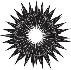 Poster - Abstract black and white burst vector design element isolated on white background geometric sharp starburst art editable stock vector illustration