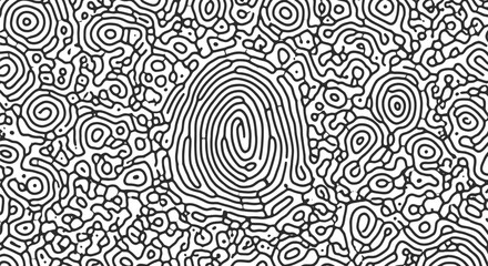 Poster - Abstract fingerprint pattern background vector design illustration black and white art print 100 character editable stock vector illustration
