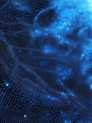 Poster - A blue background with a lot of dots and a blue line with a lot of dots