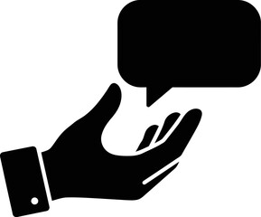 Fototapete - Hand holding speech bubble vector icon communication message feedback conversation comment symbol graphic design editable stock vector illustration
