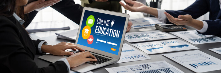 Poster - E-learning website with brisk sofware for student to study online on the internet network