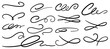 © Maryna - Flourish calligraphy swirl set in line art style. Elegant dividers, underlines, scrolls and accents for wedding fonts, vintage labels or decorative designs. Vector illustration.