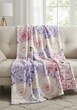 © Arcadia - Soft Pink Purple Floral Throw Blanket on Sofa