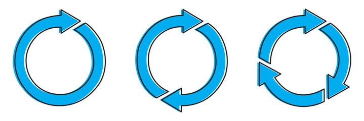 Fototapete - circle arrow icon set. blue circular arrow icon, refresh, reload arrow icon symbol sign. blue reload