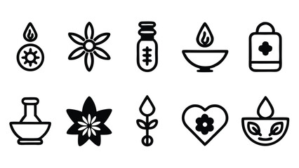 Poster - Minimalist wellness and spa related icons in a modern flat design style