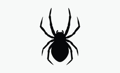 black spider silhouette, halloween decoration, creepy insect vector, silhouettes of black spider, ha
