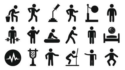 Poster - Various activities and icon collection depicting sports fitness and everyday human actions