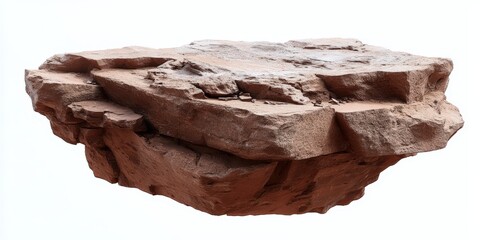 Poster - Red Rock Formation on White Background, Symbolizing Geological Wonder and Natural Beauty
