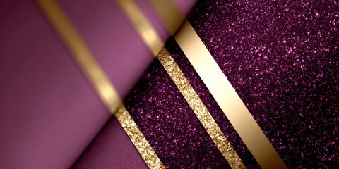 Poster - Abstract Purple and Gold Glitter Background With Diagonal Lines, Perfect for Luxury Branding