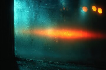 Aufkleber - Abstract View Through a Window With Rain, Showcasing Cold Weather and Atmospheric Conditions
