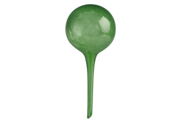Poster - Green glass sphere with a long stem floating on a transparent background, perfect for graphic design projects