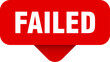 © BHM - failed sticker. failed sign on transparent background