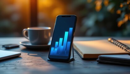 Poster - Displaying AI Analytics on Smartphone with Geometric Bar Shapes