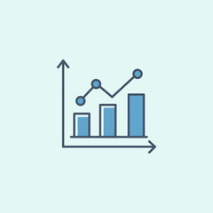 Poster - Bar chart icon, Growth chart sign, Progress bar symbol vector Illustration