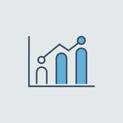 Poster - Bar chart icon, Growth chart sign, Progress bar symbol vector Illustration