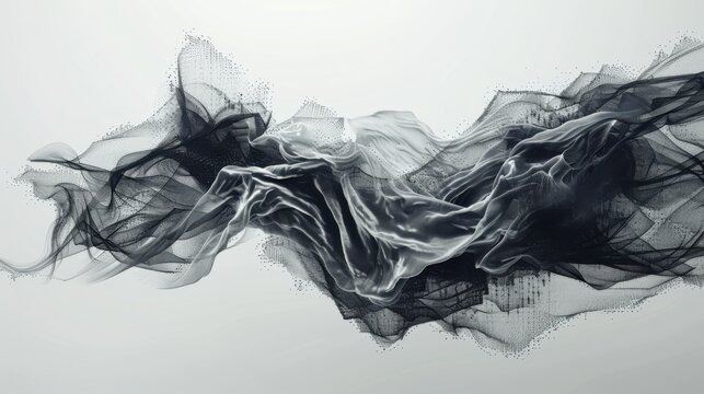 minimal futuristic abstract lines with floating digital particles