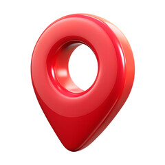 Poster - 3d red location pin icon isolated on transparent background
