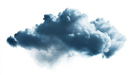 Wall Mural - Cosmic Cumulus Night Sky Cloud, Isolated, Digital Art, Blue, White Background Cloud Photography, Digital Painting