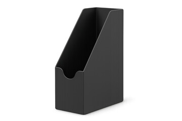 Poster - Black magazine file holder on a transparent background, ideal for organizing documents and magazines in office or home settings