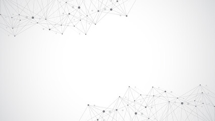 Aufkleber - Global network connection banner design template. Header social network communication in the global business concept. Big data visualization. Internet technology