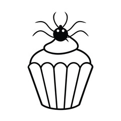 delicious spider cupcake design a whimsical vector illustration of a cupcake decorated with a cute s