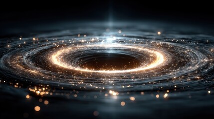 Wall Mural - in a vast expanse of deep space, a stunning cosmic spiral takes shape around a black hole. luminous 