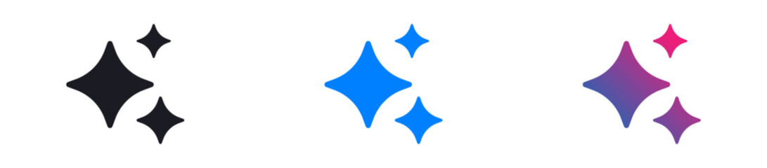 Generative AI logo icon magic sparkle stars symbol , Artificial intelligence sign. Vector ai generated icon blue logo