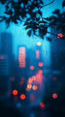 Wall Mural - image with big blurry lights, black background