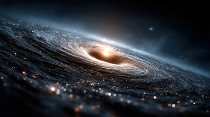 Wall Mural - a beautiful galaxy spins in deep space, showcasing a bright core surrounded by swirling stars and co