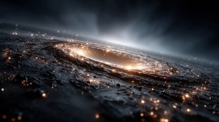 Wall Mural - a mesmerizing cosmic whirlpool captures the beauty of swirling dust and sparkling stars in deep spac