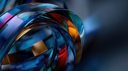 Poster - Abstract spiral shapes intertwine, displaying vibrant colors and smooth textures. The artwork exemplifies contemporary digital design, creating an engaging visual experience.