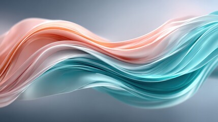 Poster - Gentle waves in soft pastel shades of blue, pink, and white flow smoothly across the surface, creating a calming and abstract visual composition that evokes tranquility and ease.