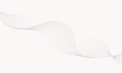 Poster - grey and soft brown Elegant wavy lines on a white background. Abstract design with flowing curves, modern decoration, graphic design, or a minimalist backdrop.	