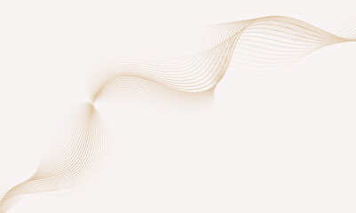 Poster - grey and soft brown Elegant wavy lines on a white background. Abstract design with flowing curves, modern decoration, graphic design, or a minimalist backdrop.	