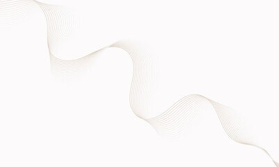 Poster - grey and soft brown Elegant wavy lines on a white background. Abstract design with flowing curves, modern decoration, graphic design, or a minimalist backdrop.	