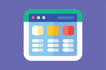 Modern webpage interface design colorful app layout