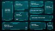 © hiten666 - Collection of futuristic HUD text box frames and panels for digital display. Interface layout for data and technology concept. Vector graphics.