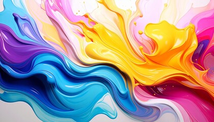 Fototapete - A kaleidoscope of colors, exploring the dynamic world of abstract paint splatter art