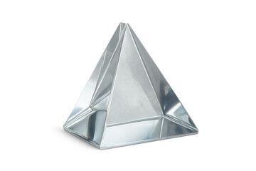 Fototapete - Glass pyramid reflecting light on a transparent background, creating a modern and elegant aesthetic