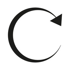 Poster - Clockwise arrow icon. Circular direction shape. Vector turn symbol. Road loop figure.