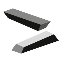 Poster - Slanted 3D shapes. Isometric block vector. Geometric perspective form. Monochrome abstract object.