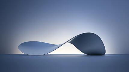 Aufkleber - A flowing ribbon shape sits against a gradient background of blue