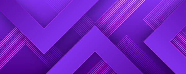 Poster - 3D purple lines abstract background overlap layer on dark space with arrows effect decoration. Modern graphic design element stripes style concept for web, poster, flyer, card, or brochure cover