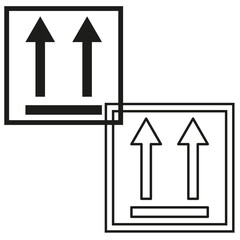 Poster - Up arrow button. Dual direction symbol. Black and white icon. Vector interface sign.
