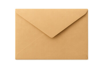 Poster - Studio shot of a closed brown envelope, isolated on a transparent background, ready for mailing