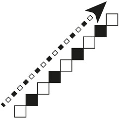 Poster - Checkered pattern diagonal. Black white squares. Geometric vector design. Chess board style.