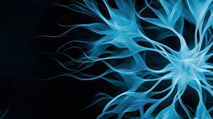 Aufkleber - A stylized abstract depiction of neural connections in blue