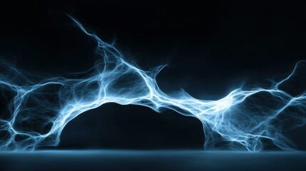 Aufkleber - A dynamic blue energy formation on a dark abstract background